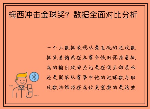 梅西冲击金球奖？数据全面对比分析